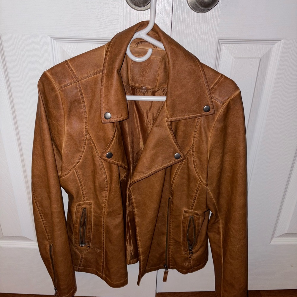 Women's Camel Brown Leather Jacket